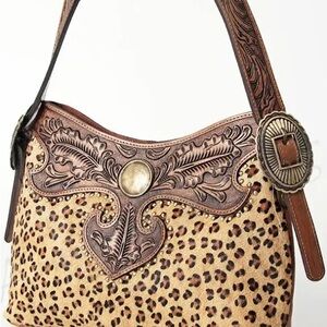 American Darling Brown Tan Shoulder Bag with Western Flair